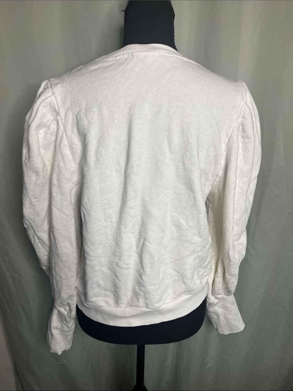 Cleobella White Textured Puff-Sleeve Pullover - Picture 5 of 9